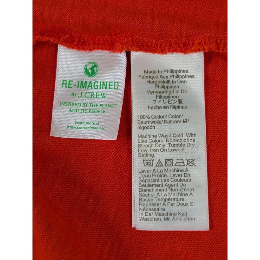 J Crew Relaxed Tank Dress Womens XL Orange Beach Vacation‎ Casual Pool Pullover